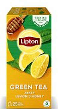 Picture of LIPTON GREEN TEA ZESTY LEMON & HONEY 25 TEA BAGS 